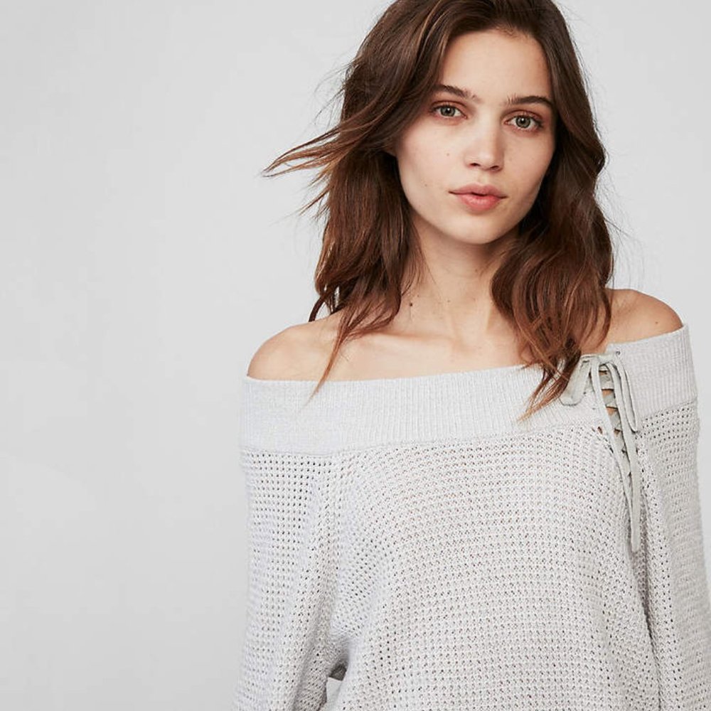 Express off-the shoulder sweater